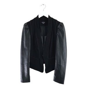 Bebe Zoe Ponte Leatherette Blazer